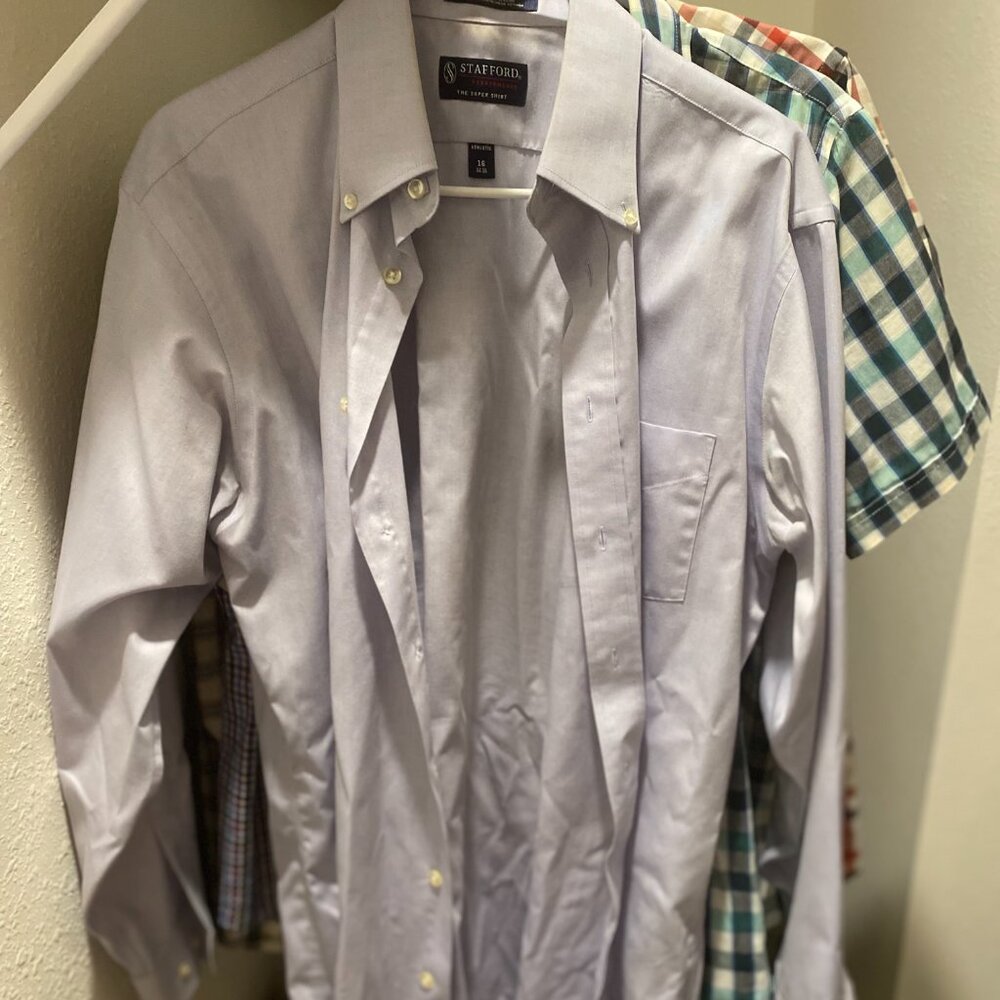 Stafford Light Blue Dress Shirt | Long Sleeve | 16 and 34/35